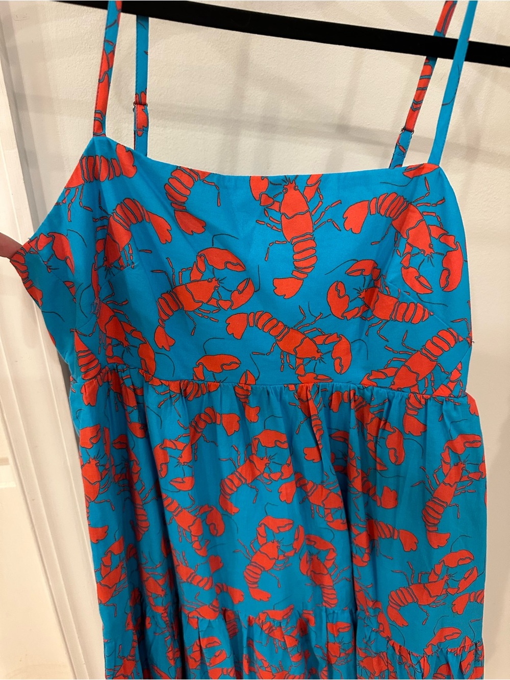 J. Crew Blue Sundress with Red Lobster Print